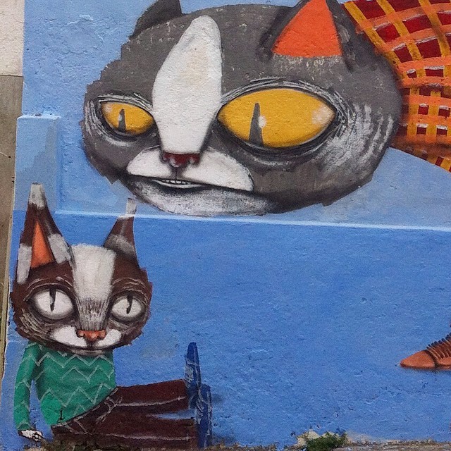 кошачий стрит арт